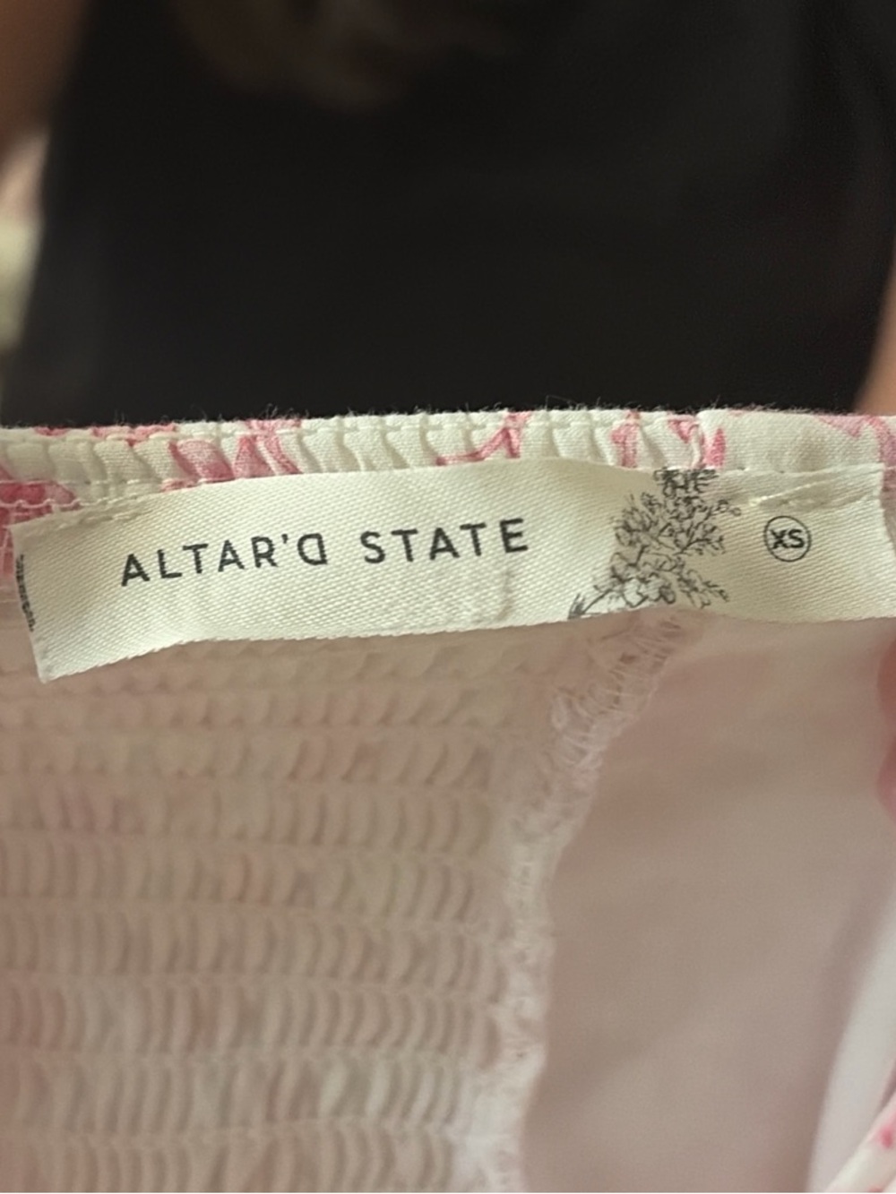 Altar'd State Pink Floral Smocked Top - Picture 3 of 4